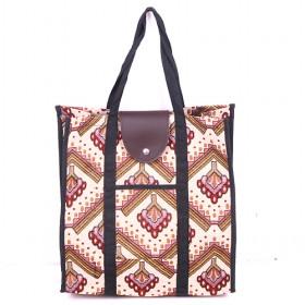 Brown Classic Design Foldable Travel Bags/ Shopper Tote Bags With Zippers In Front