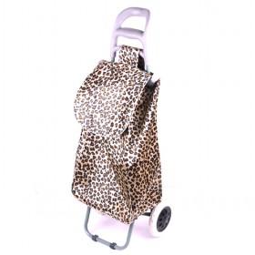 Modern Design Leopard-prints Portable And Renewable Shopping Trolley/ Shopping Cart/ Grocery Luggage Cart