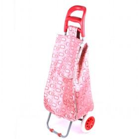 Pink Cube-prints Portable And Renewable Shopping Trolley/ Shopping Cart/ Grocery Luggage Cart