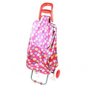 Pink With Floral-prints Portable And Renewable Shopping Trolley/ Shopping Cart/ Grocery Luggage Cart