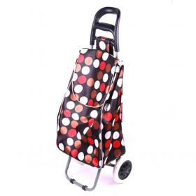 Black With Dot-prints Portable And Renewable Shopping Trolley/ Shopping Cart/ Grocery Luggage Cart