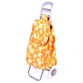Yellow Floral Prints Portable And Renewable Shopping Trolley/ Shopping Cart/ Grocery Luggage Cart