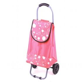 Pink Floral Prints Pattern Renewable Portable And Foldable Shopping Trolley/ Shopping Cart