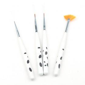 Cute Design Cow Patterns Prints Decorative Manicure Brushes Set