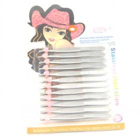 Sweet 12pcs High-quality Stainless Steel Slanted Eyebrow Tweezers Hair Removal Clip Makeup Tool
