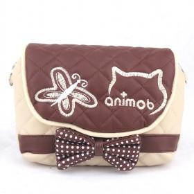 Sweet Design Stylish Beige And Brown Plaid Waterproof PU Utility Double-layer Cosmetic Makeup Bags