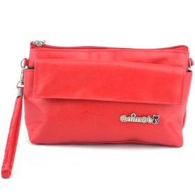 Modern Stylish Red Waterproof PU Utility Double-layer Cosmetic Makeup Bags