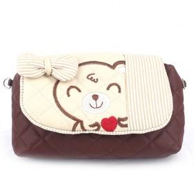 Lovely Design Beige And Brown Waterproof PU Utility Double-layer Cosmetic Makeup Bags