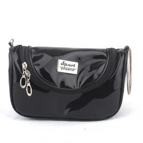 Modern Design Delicated Black Cartoon Double-layer Utility Zipping Cosmetic Makeup Bags