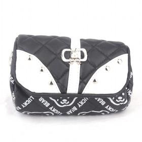 Cute Black And White Double-layer Zipping Portable Waterproof Multifunctional Zipping Cosmetic Makeup Bag