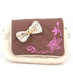 Mini Beige And Brown Double-layer Zipping Portable Waterproof Multifunctional Cosmetic Makeup Bag