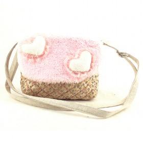 Pink Heart Decorative Double-layer Zipping Portable Multifunctional Cosmetic Makeup Bag