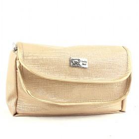 Simple Design Beige Double-layer Zipping Portable Multifunctional Cosmetic Makeup Bag