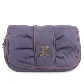 Modern Design Fashionable Dark Blue Double-layer Portable Multifunctional Cosmetic Makeup Bag