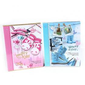 Glove Style DIY Paste Kraft Paper Photo Albums,leather Handmade Albums,Give Sticker