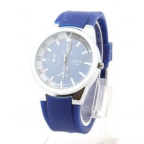 Jelly Blue Gel Crystal Silicone Men Sports Quartz Wrist Watch