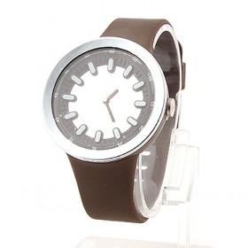 Simple Design Brown Silicone Waterproof Quartz Wrist Watch