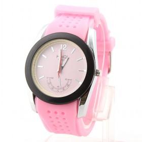 Sweet Pink And Black Stylish Silicon Jelly Ladies Wrist Jelly Watch
