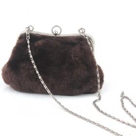 Small Grey Bag Ladies ' Rings Handbag, Four Fingers Evening Bag With Shoulder Chain