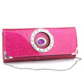 Small Pink Bag Ladies ' Rings Handbag, Four Fingers Evening Bag With Shoulder Chain