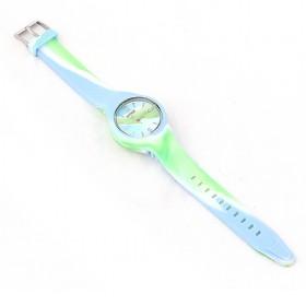 Novelty Design Blue And Yellow Flowing Lines Decorative Ladies Watch