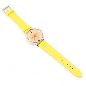 Simple Compact Design Yellow Fashion Leather Quartz Watch