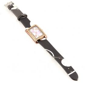 Fashion Cool Black With White Spots Decorative Ladies Quartz Watch