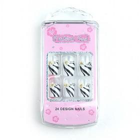 Hot Sale Elegant Zebra Pattern Prints Fake Nail Set