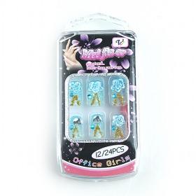 Good Quality Blue Pearlescent Fake Nail Set