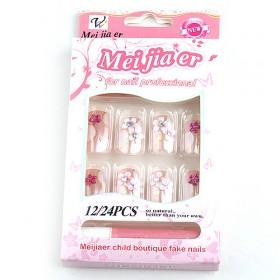Discount Floral Decorative Fake Nail Set