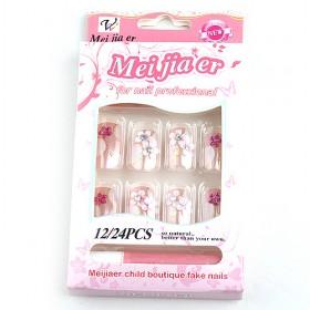 Discount Floral Decorative Fake Nail Set