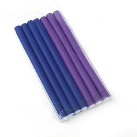 Wholesale Fashionable Design Delicated Purple And Blue Rubber Rods Hair Roller Set