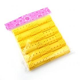 Wholesale Popular 12pcs Elegant Yellow Bendy Plastic Soft Hair Roller Set