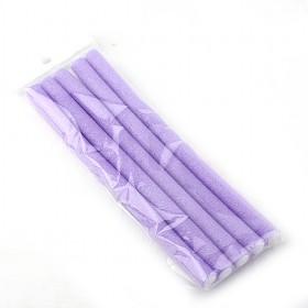 Wholesale Popular Design Light Purple 5pcs Rubber Rods Hair Roller