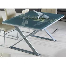 Hot Sale Light Blue Tempered Glass Dining Table