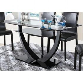 New Arrival Black Tempered Glass Dining Table