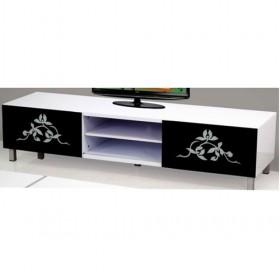 White And Black Flower Prints TV Cabinet/ Tv Stands/ Tv Furniture