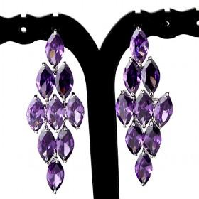 Splendid Purple Zircon Earrings