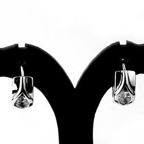 White Gold Zircon Earrings