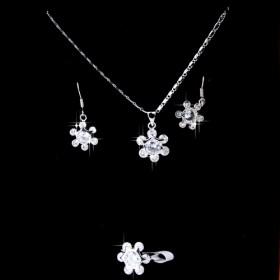Floral Zircon Necklace Set