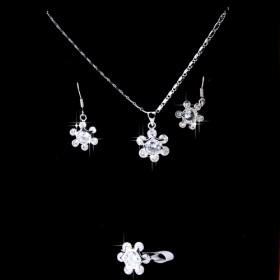 Floral Zircon Necklace Set