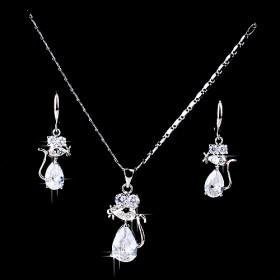 Cute Zircon Necklace Set