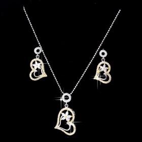 Heart Zircon Necklace Set