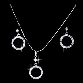 Round Zircon Necklace Set