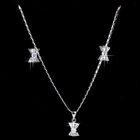 Tow Tie Zircon Necklace Set