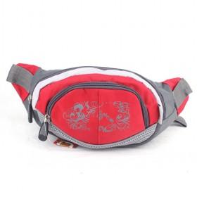 Good Quality Red Oval Sport Style Multifunction Waterproof Nylon Zipping Waist Bag/ Fanny Pack