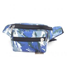Simple Design Blue Cameflage-prints Nylon Waterproof Multifunctional Zipping Waist Bag/ Fanny Pack