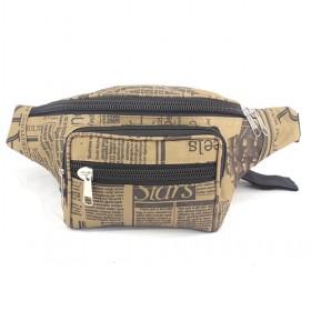 Simple Design Beige Letter-prints Nylon Waterproof Multifunctional Waist Bag/ Fanny Pack