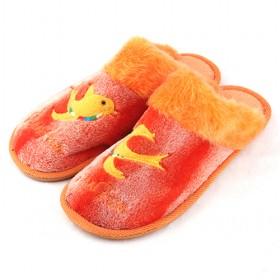 Womens Orange Bird Slippers