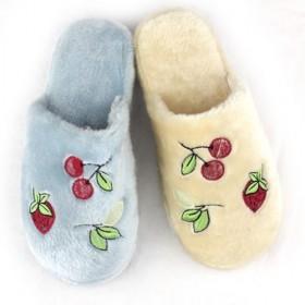 Womens Yellow Blue Cherry Slippers